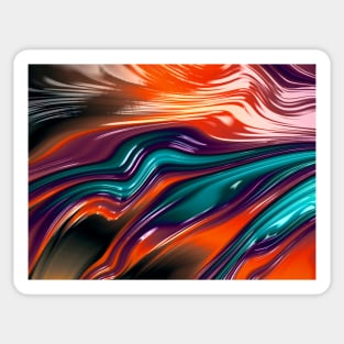 Shiny flowing fractal art Sticker